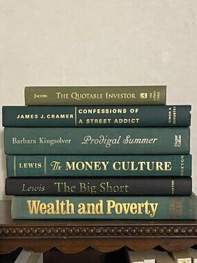 Decorative book stack - green